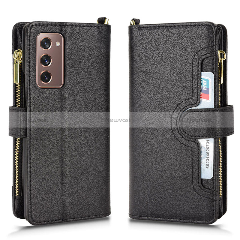 Leather Case Stands Flip Cover Holder BY2 for Samsung Galaxy Z Fold2 5G