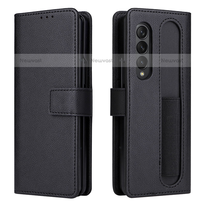 Leather Case Stands Flip Cover Holder BY2 for Samsung Galaxy Z Fold3 5G