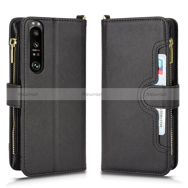 Leather Case Stands Flip Cover Holder BY2 for Sony Xperia 1 III