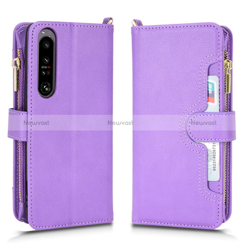 Leather Case Stands Flip Cover Holder BY2 for Sony Xperia 1 IV SO-51C