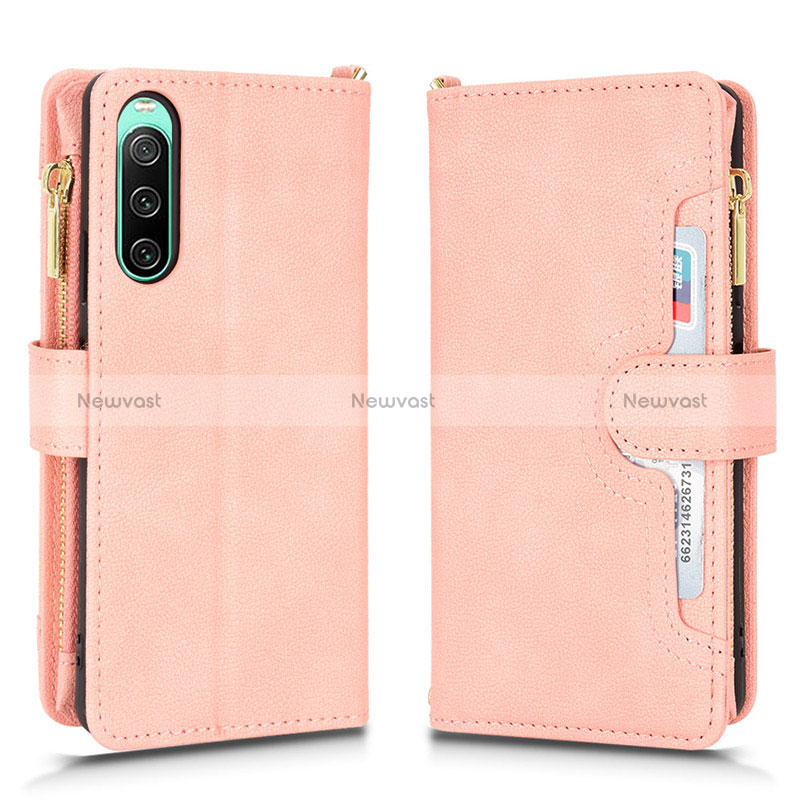 Leather Case Stands Flip Cover Holder BY2 for Sony Xperia 10 IV