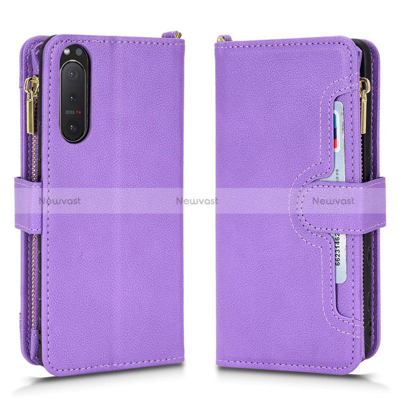 Leather Case Stands Flip Cover Holder BY2 for Sony Xperia 5 II