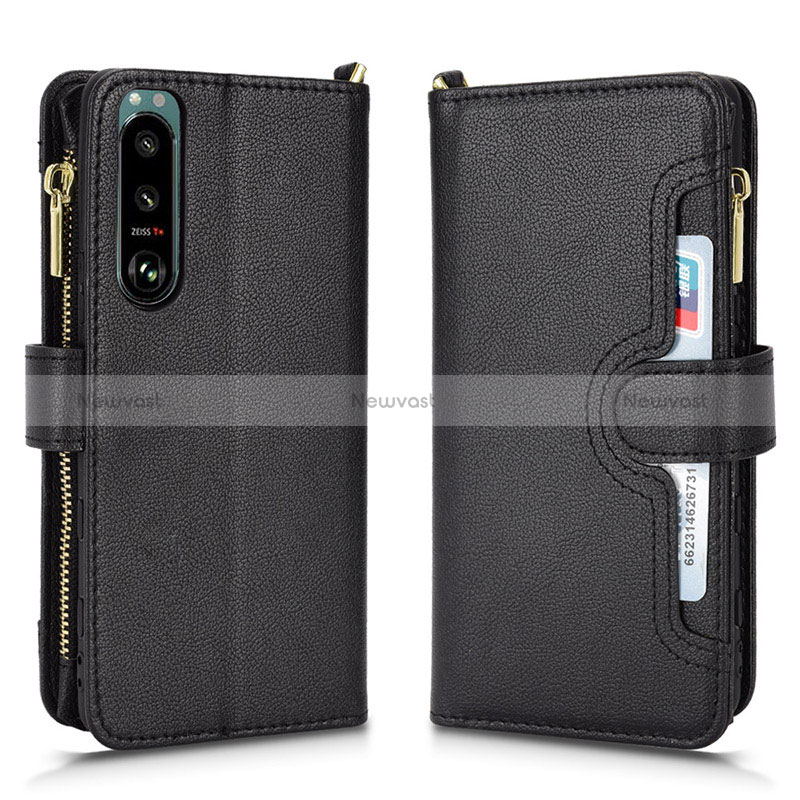 Leather Case Stands Flip Cover Holder BY2 for Sony Xperia 5 III