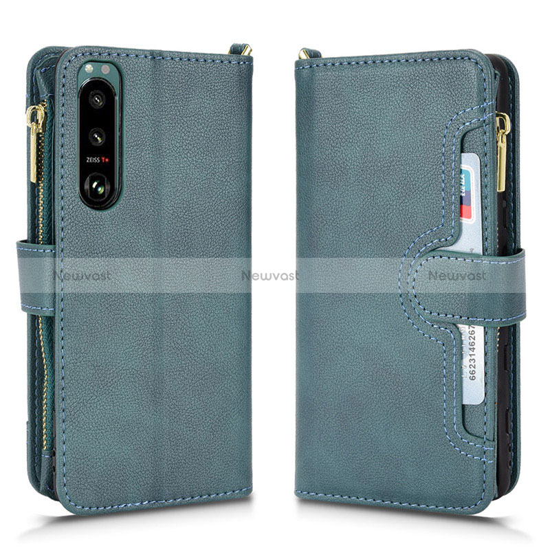 Leather Case Stands Flip Cover Holder BY2 for Sony Xperia 5 III