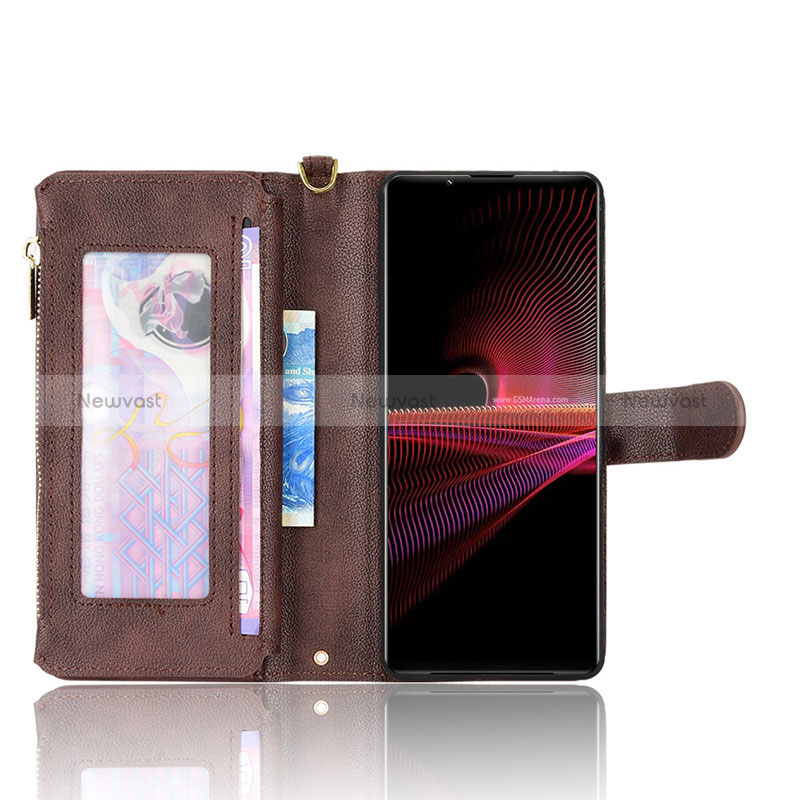 Leather Case Stands Flip Cover Holder BY2 for Sony Xperia 5 IV