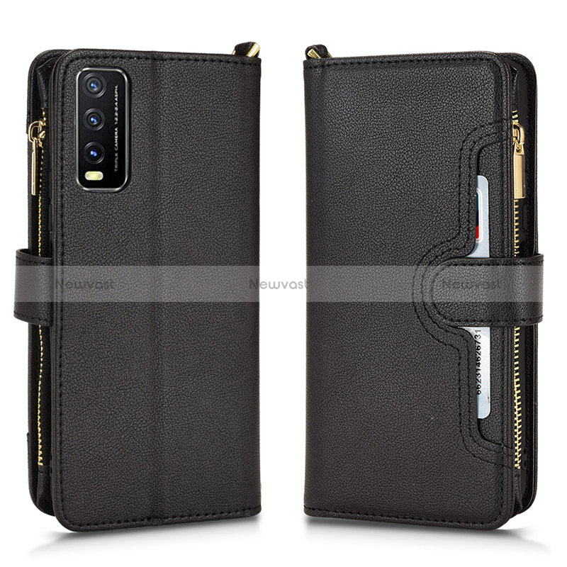 Leather Case Stands Flip Cover Holder BY2 for Vivo Y12s