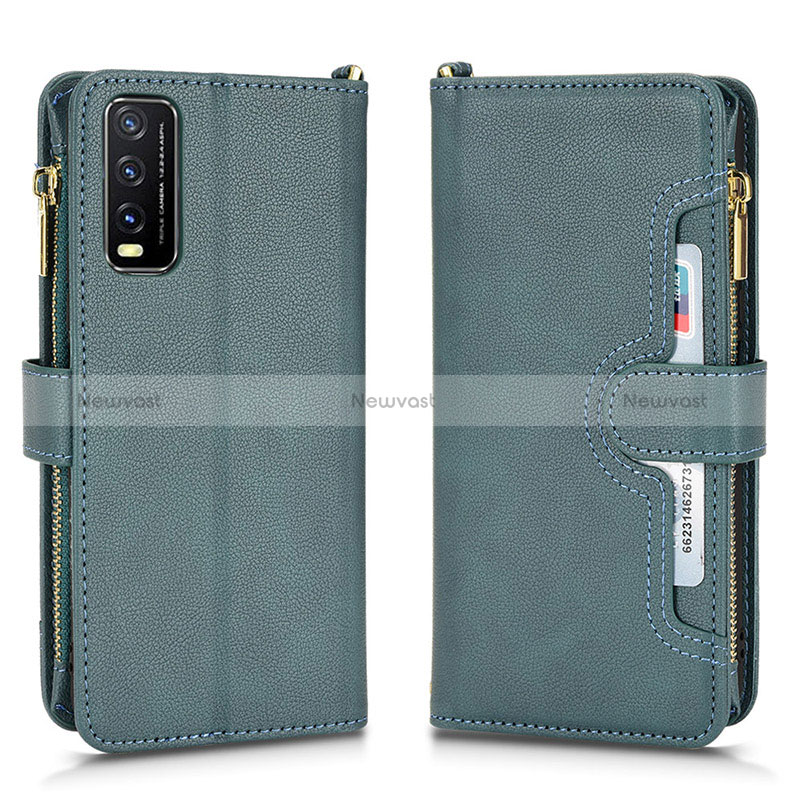 Leather Case Stands Flip Cover Holder BY2 for Vivo Y12s