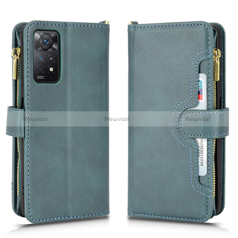 Leather Case Stands Flip Cover Holder BY2 for Xiaomi Redmi Note 11 Pro 4G