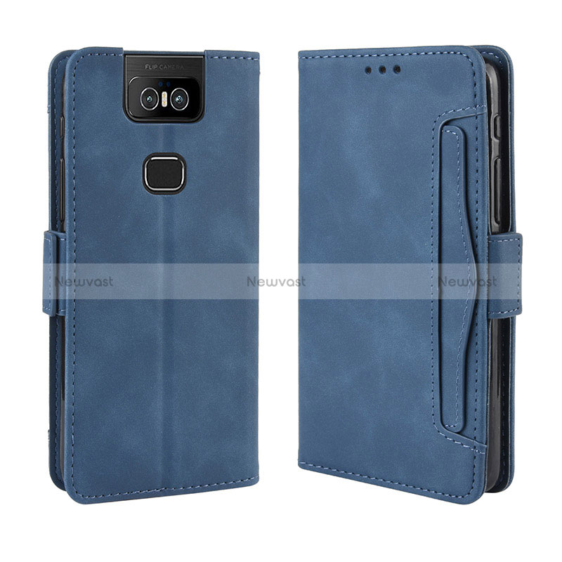 Leather Case Stands Flip Cover Holder BY3 for Asus Zenfone 6 ZS630KL