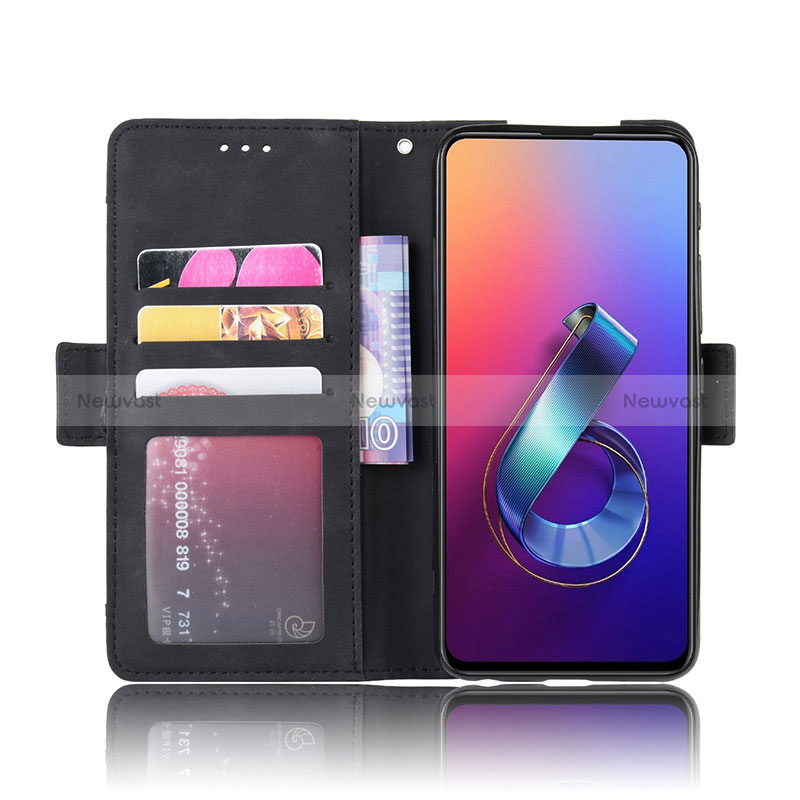 Leather Case Stands Flip Cover Holder BY3 for Asus Zenfone 6 ZS630KL