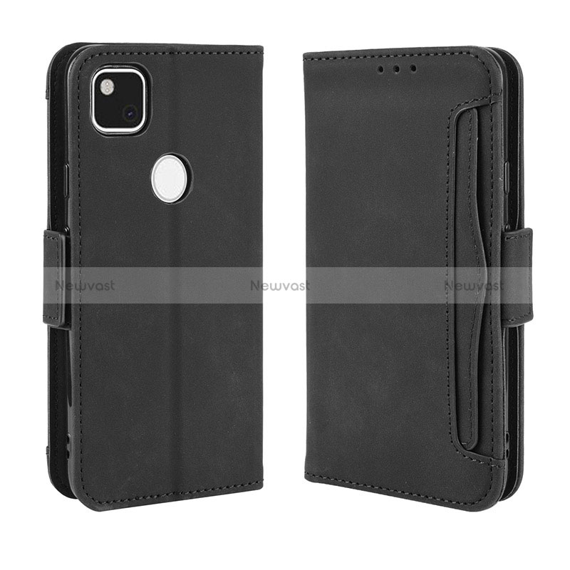 Leather Case Stands Flip Cover Holder BY3 for Google Pixel 4a