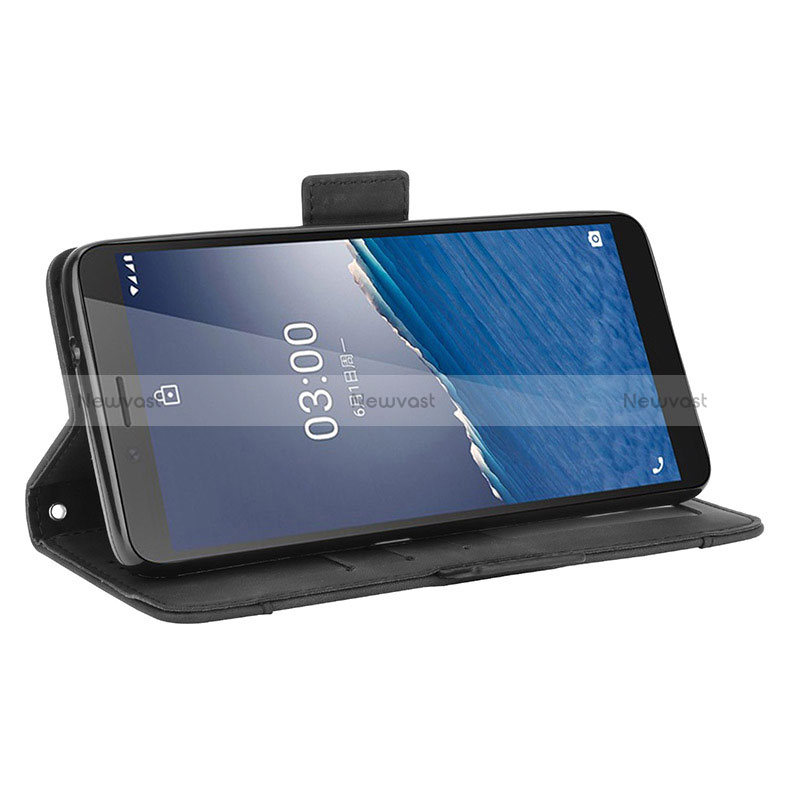 Leather Case Stands Flip Cover Holder BY3 for Nokia C3