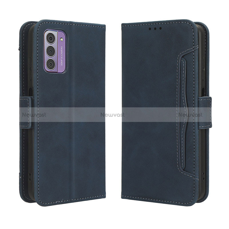 Leather Case Stands Flip Cover Holder BY3 for Nokia G310 5G Blue