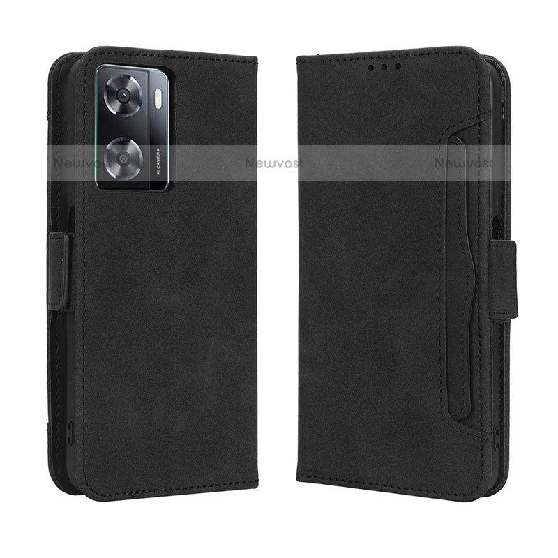 Leather Case Stands Flip Cover Holder BY3 for OnePlus Nord N20 SE Black