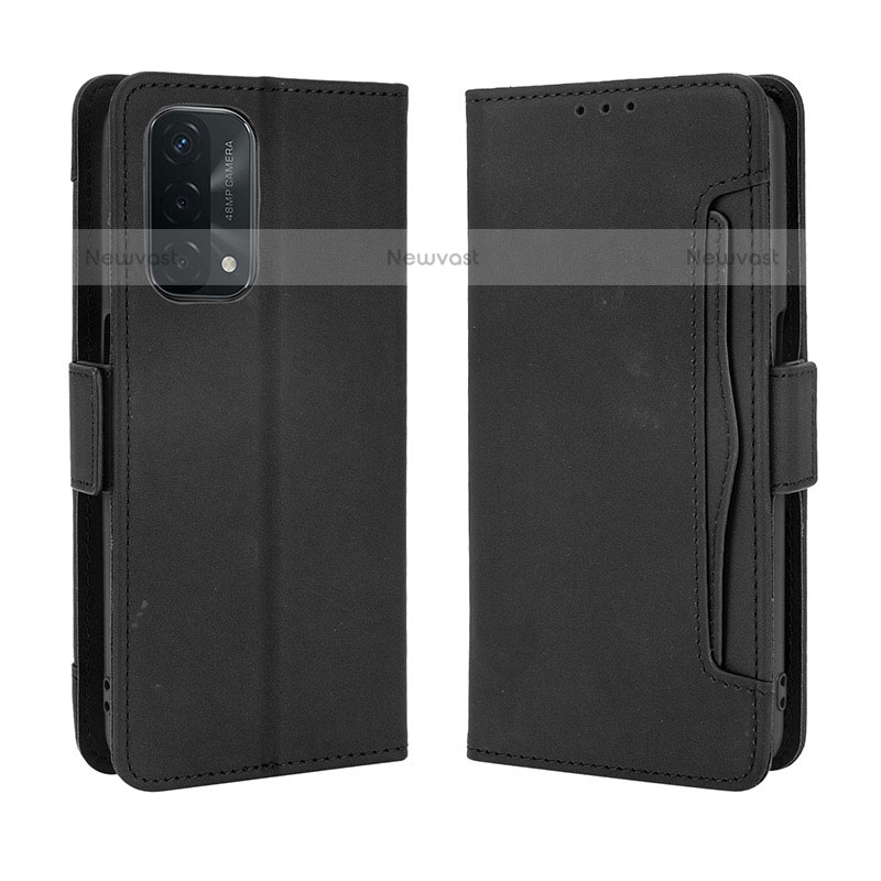 Leather Case Stands Flip Cover Holder BY3 for OnePlus Nord N200 5G Black