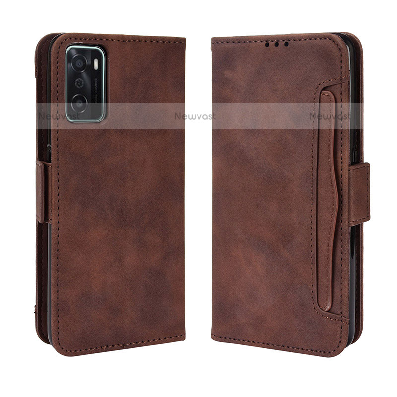 Leather Case Stands Flip Cover Holder BY3 for Oppo A55S 5G