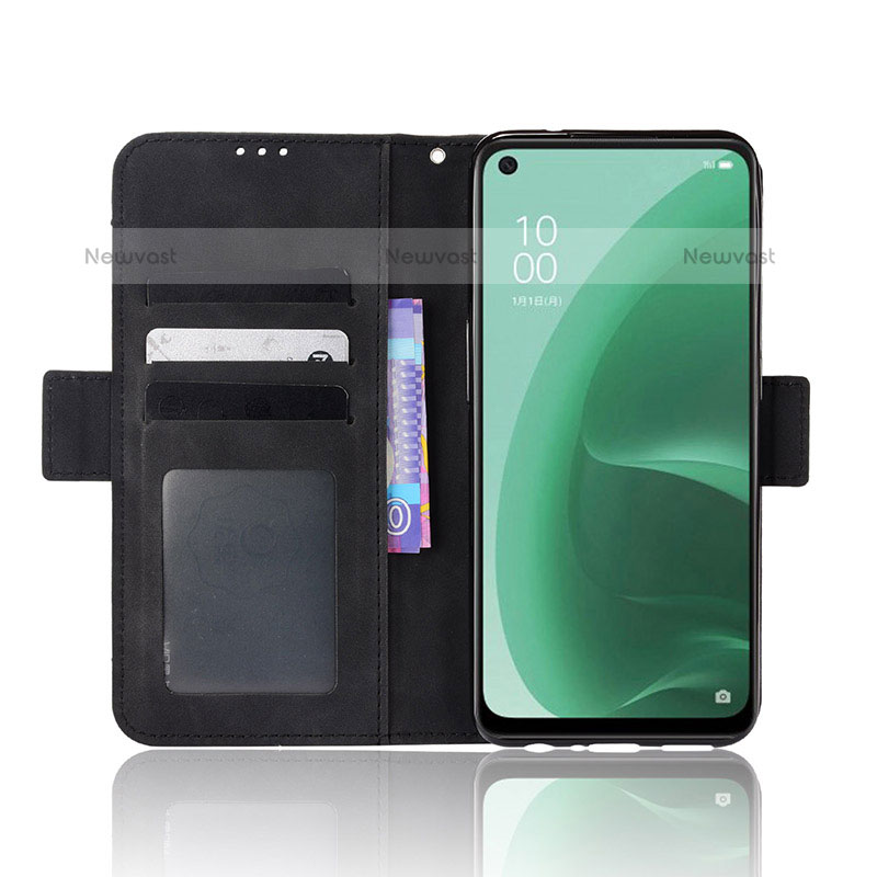 Leather Case Stands Flip Cover Holder BY3 for Oppo A55S 5G