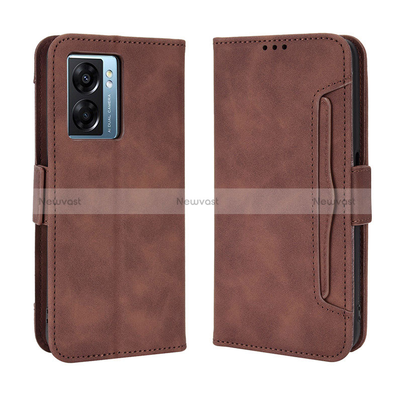 Leather Case Stands Flip Cover Holder BY3 for Oppo A56S 5G