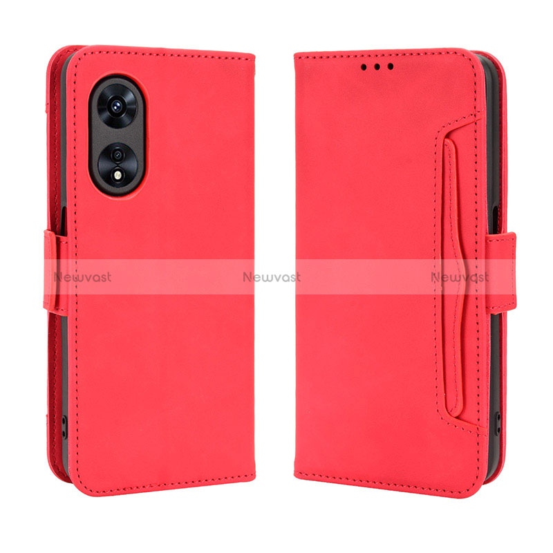 Leather Case Stands Flip Cover Holder BY3 for Oppo A58x 5G