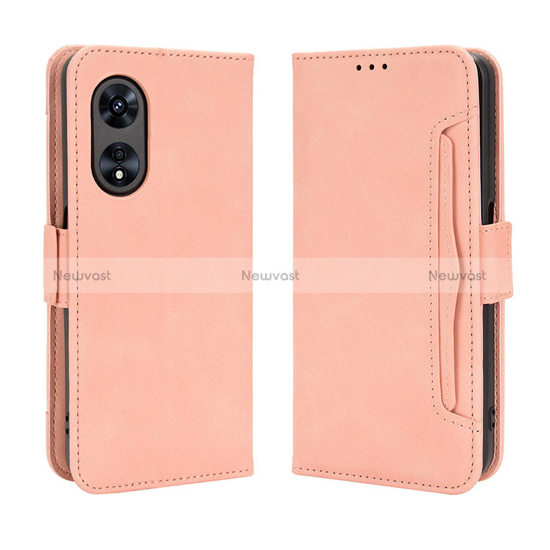 Leather Case Stands Flip Cover Holder BY3 for Oppo A58x 5G