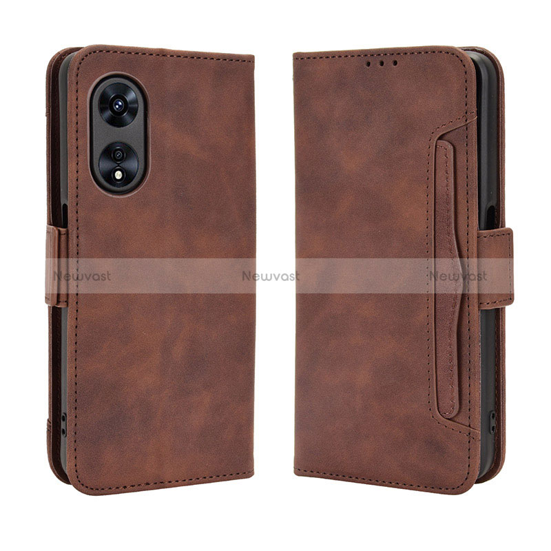 Leather Case Stands Flip Cover Holder BY3 for Oppo A78 5G