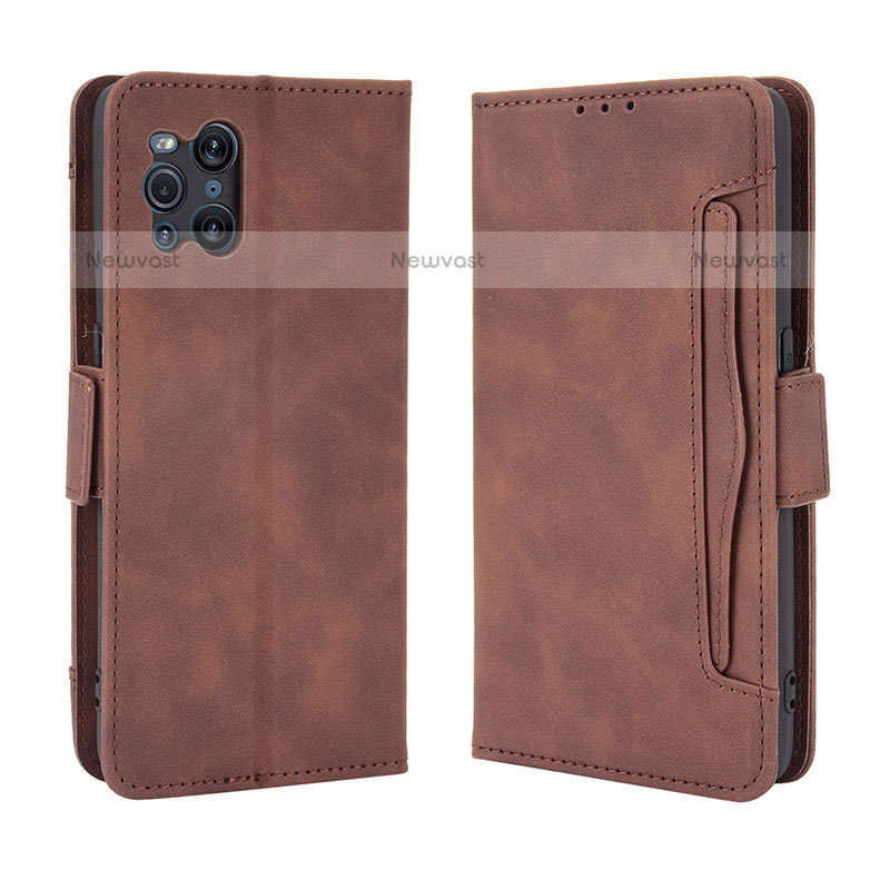 Leather Case Stands Flip Cover Holder BY3 for Oppo Find X3 Pro 5G