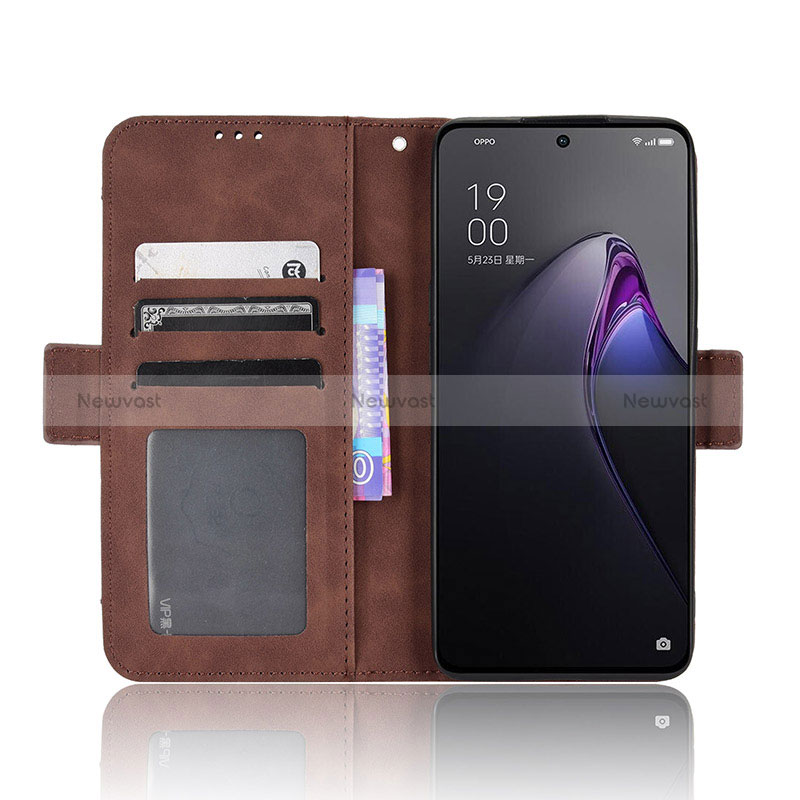 Leather Case Stands Flip Cover Holder BY3 for Oppo Reno9 Pro 5G