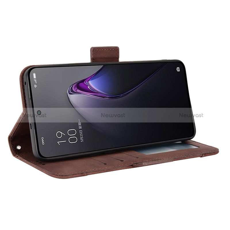 Leather Case Stands Flip Cover Holder BY3 for Oppo Reno9 Pro 5G