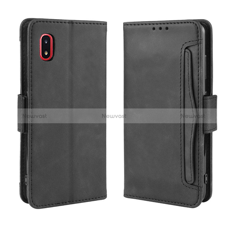 Leather Case Stands Flip Cover Holder BY3 for Samsung Galaxy A20 SC-02M SCV46 Black