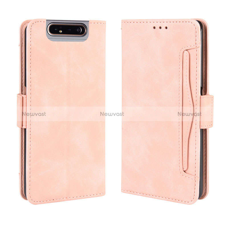 Leather Case Stands Flip Cover Holder BY3 for Samsung Galaxy A80