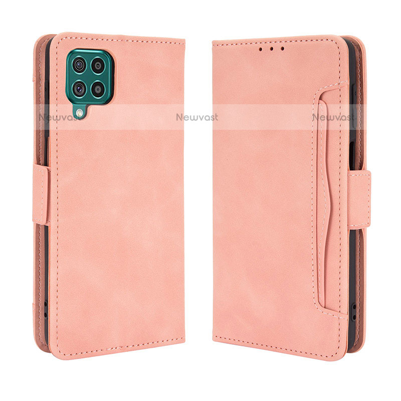 Leather Case Stands Flip Cover Holder BY3 for Samsung Galaxy M62 4G Pink