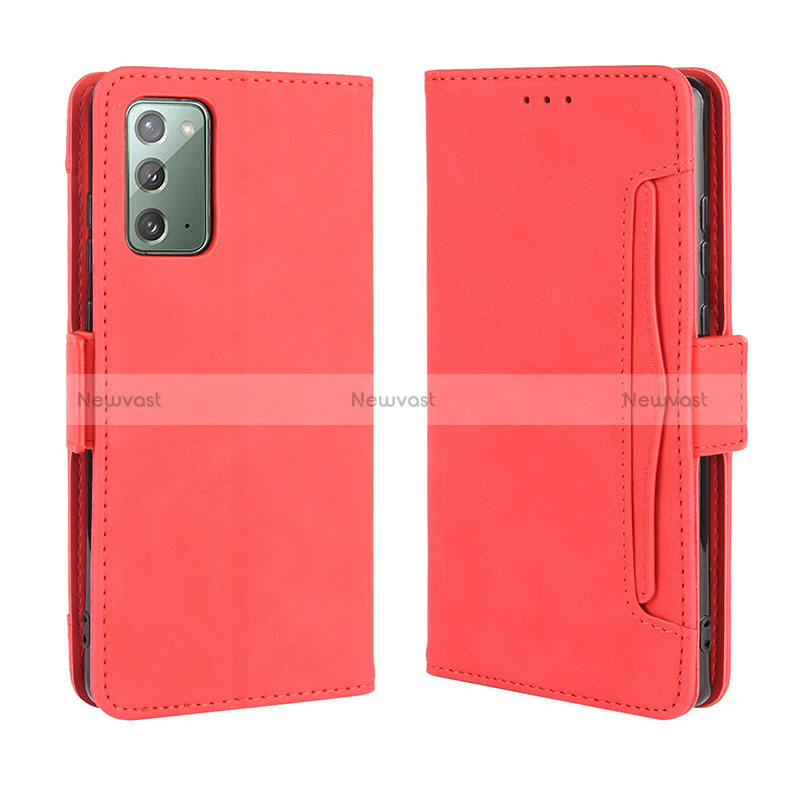 Leather Case Stands Flip Cover Holder BY3 for Samsung Galaxy S20 FE 5G Red
