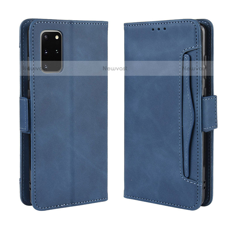 Leather Case Stands Flip Cover Holder BY3 for Samsung Galaxy S20 Plus 5G Blue