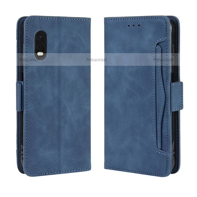 Leather Case Stands Flip Cover Holder BY3 for Samsung Galaxy XCover Pro Blue