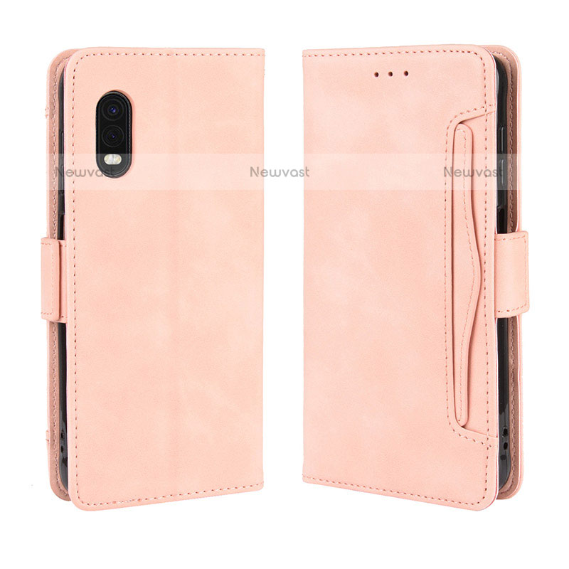 Leather Case Stands Flip Cover Holder BY3 for Samsung Galaxy XCover Pro Pink