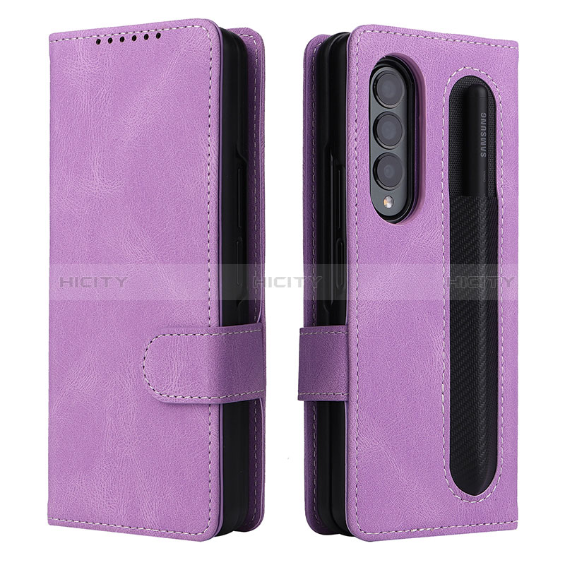 Leather Case Stands Flip Cover Holder BY3 for Samsung Galaxy Z Fold4 5G