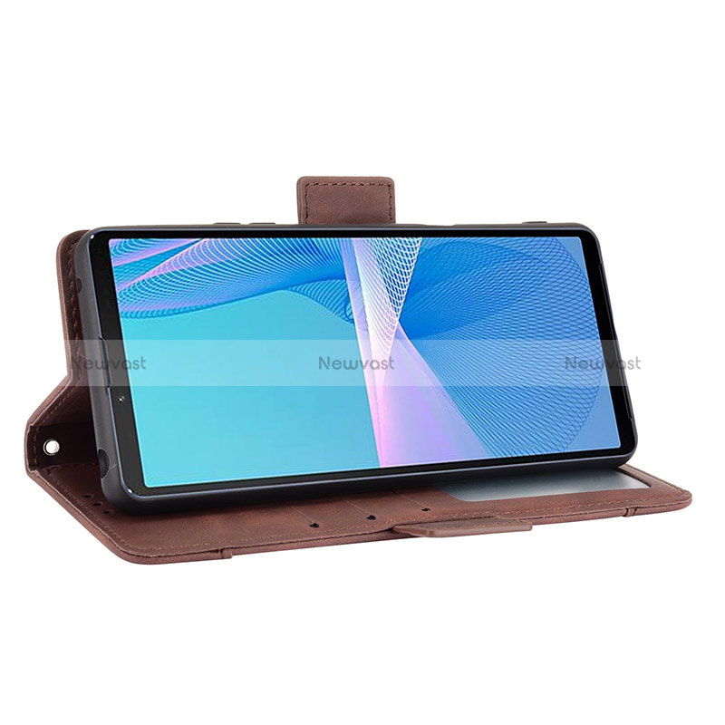 Leather Case Stands Flip Cover Holder BY3 for Sony Xperia 10 III Lite