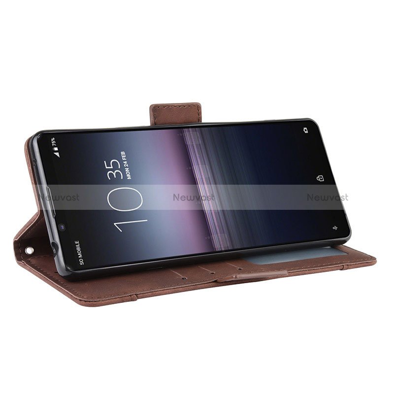 Leather Case Stands Flip Cover Holder BY3 for Sony Xperia 5 II