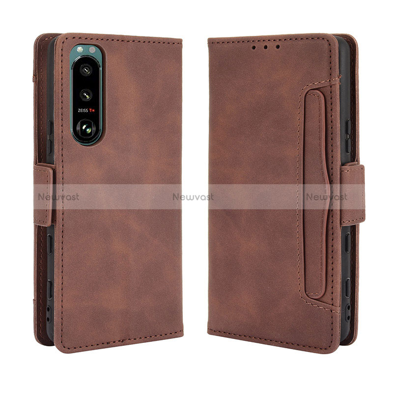 Leather Case Stands Flip Cover Holder BY3 for Sony Xperia 5 III