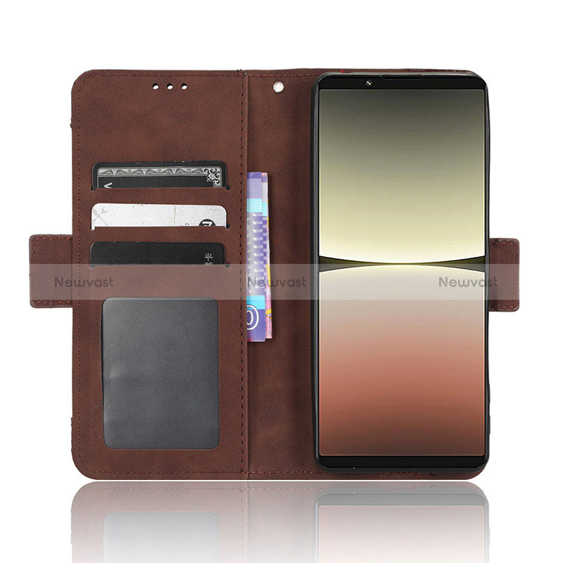 Leather Case Stands Flip Cover Holder BY3 for Sony Xperia 5 IV