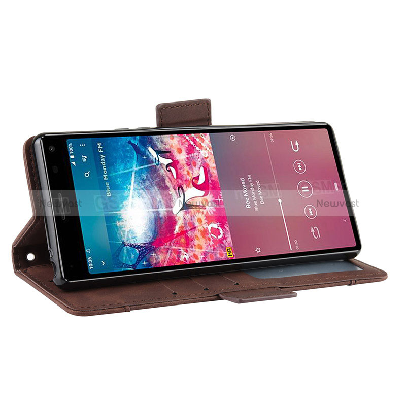 Leather Case Stands Flip Cover Holder BY3 for Sony Xperia 8 Lite