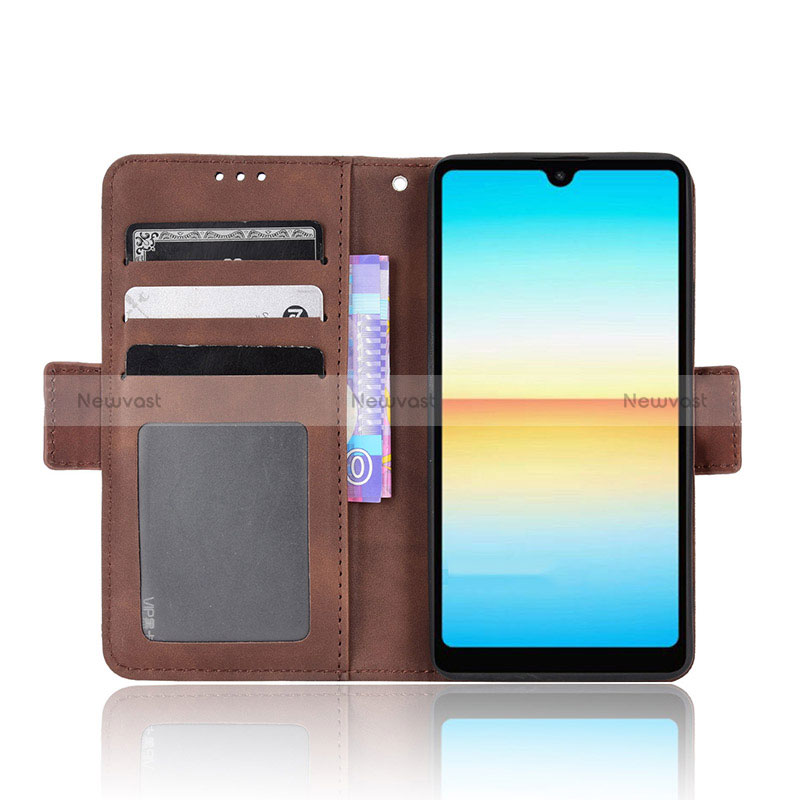 Leather Case Stands Flip Cover Holder BY3 for Sony Xperia Ace III