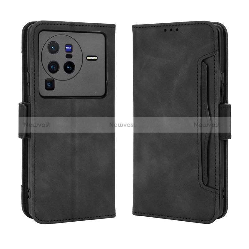 Leather Case Stands Flip Cover Holder BY3 for Vivo X80 Pro 5G