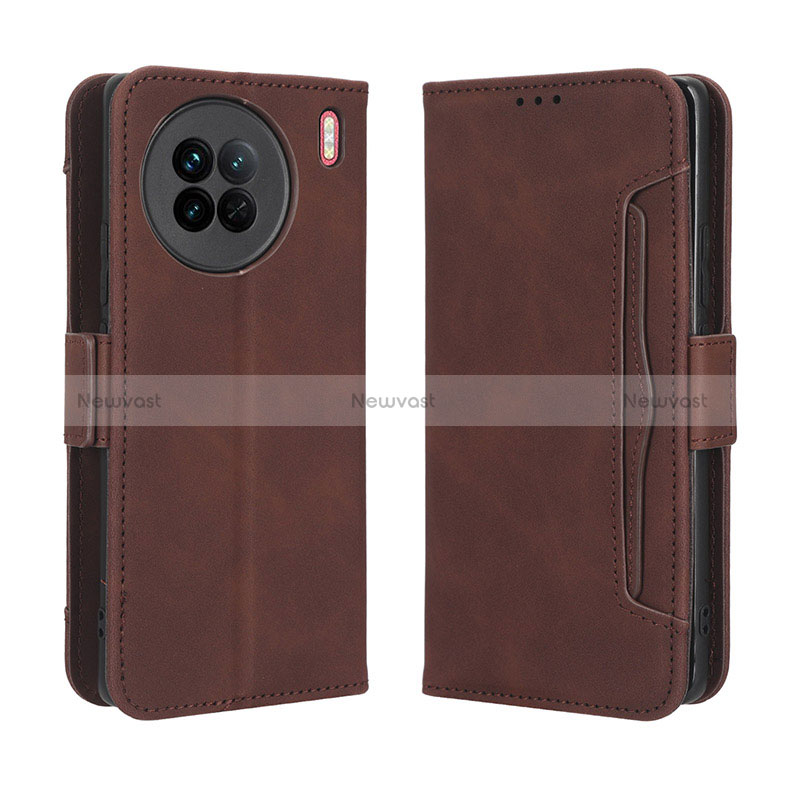 Leather Case Stands Flip Cover Holder BY3 for Vivo X90 5G