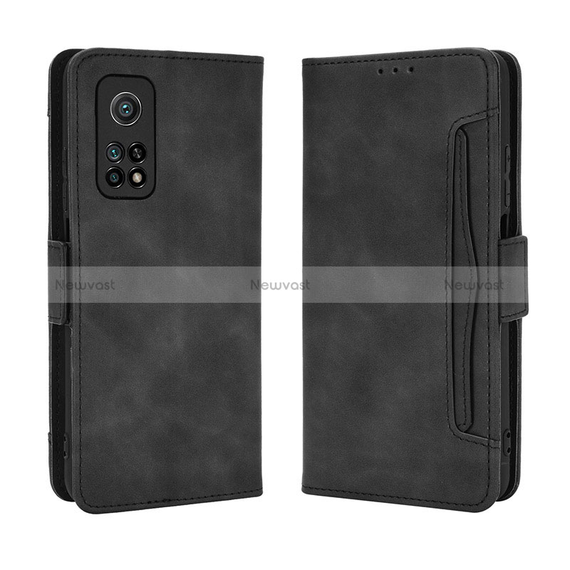Leather Case Stands Flip Cover Holder BY3 for Xiaomi Mi 10T Pro 5G Black
