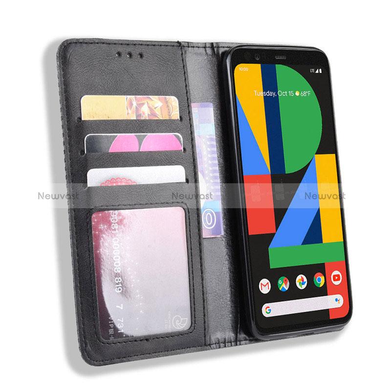 Leather Case Stands Flip Cover Holder BY4 for Google Pixel 4