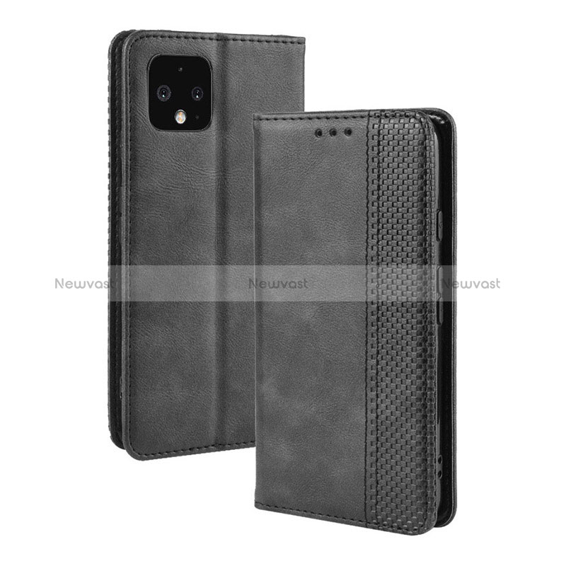 Leather Case Stands Flip Cover Holder BY4 for Google Pixel 4 XL