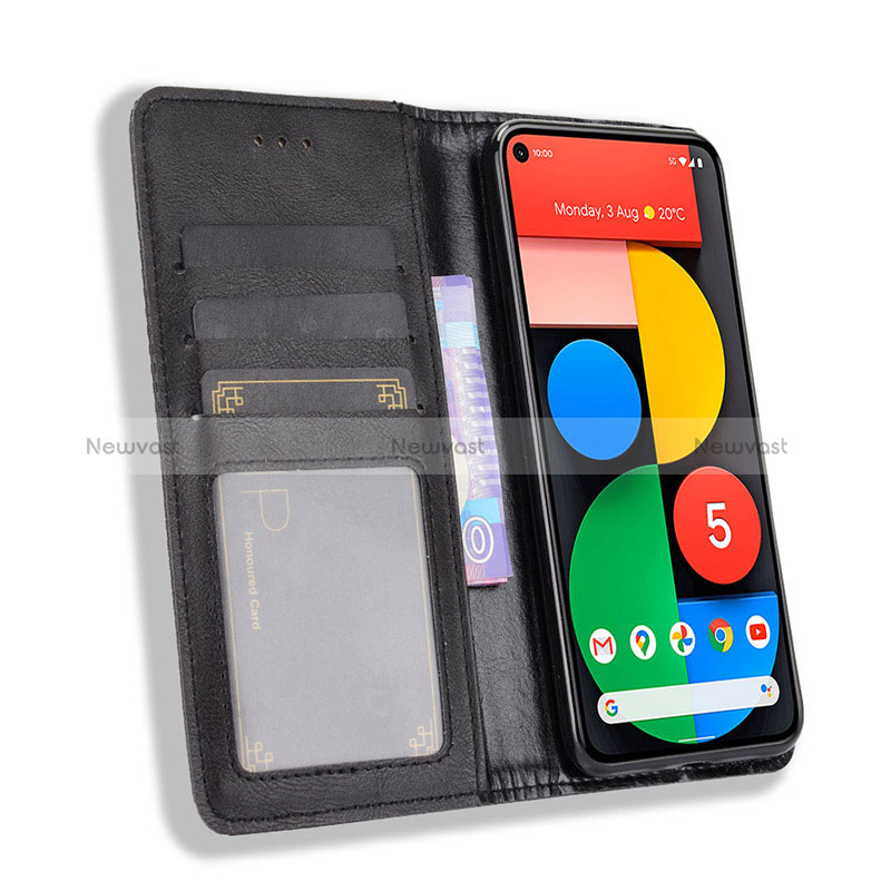 Leather Case Stands Flip Cover Holder BY4 for Google Pixel 5