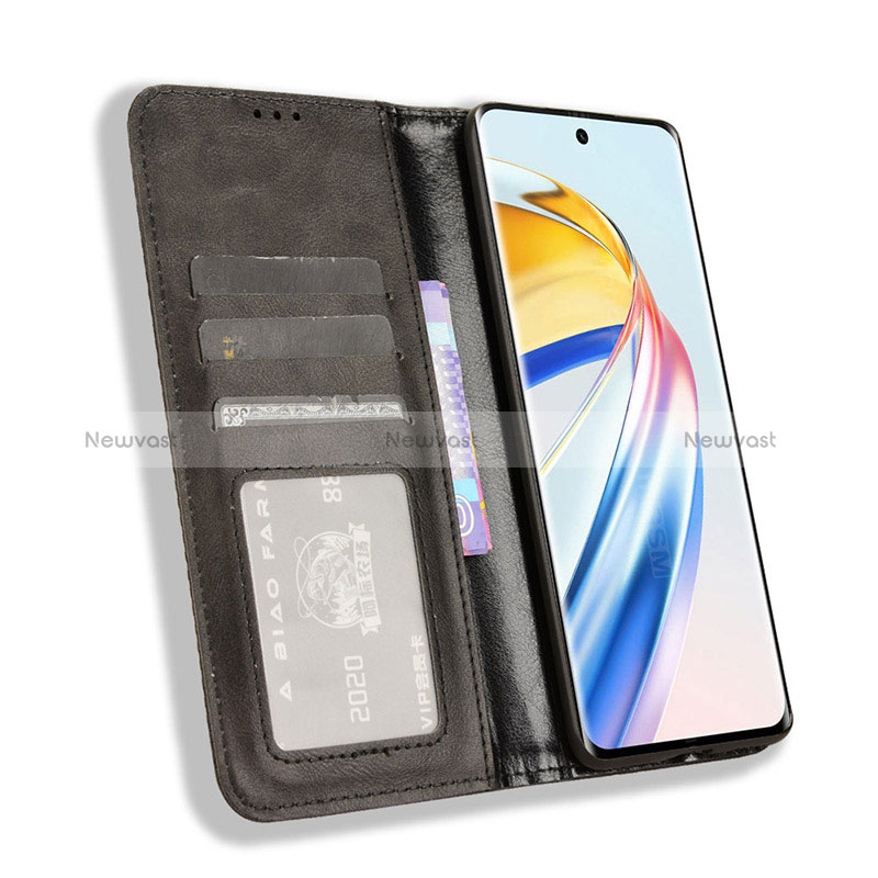Leather Case Stands Flip Cover Holder BY4 for Huawei Honor X9b 5G