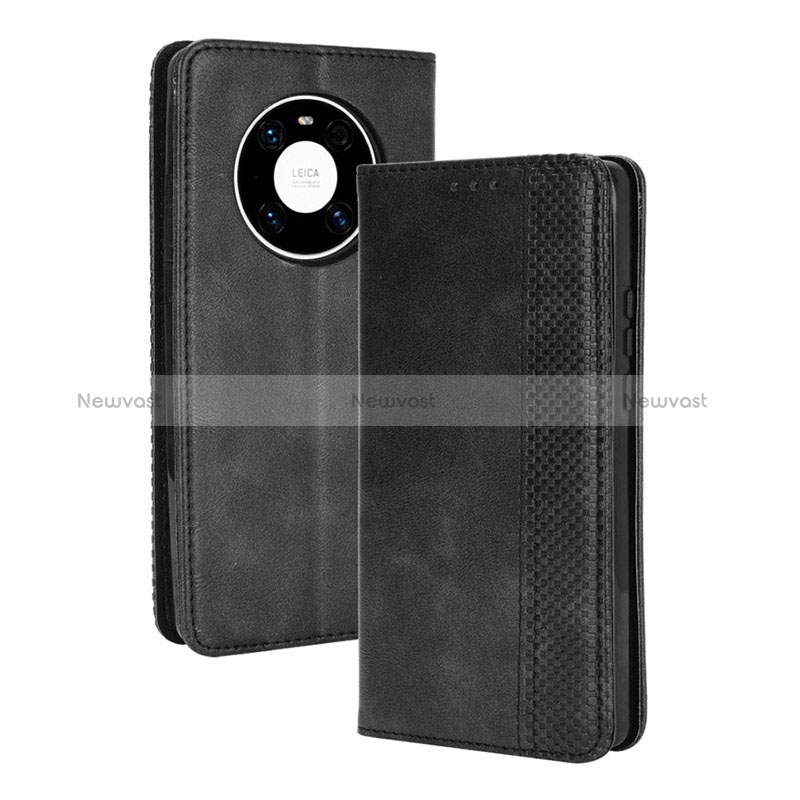 Leather Case Stands Flip Cover Holder BY4 for Huawei Mate 40 Black